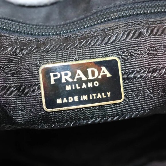 PRADA Chain Hand Bag Nylon Black Gold - Picture 14 of 16